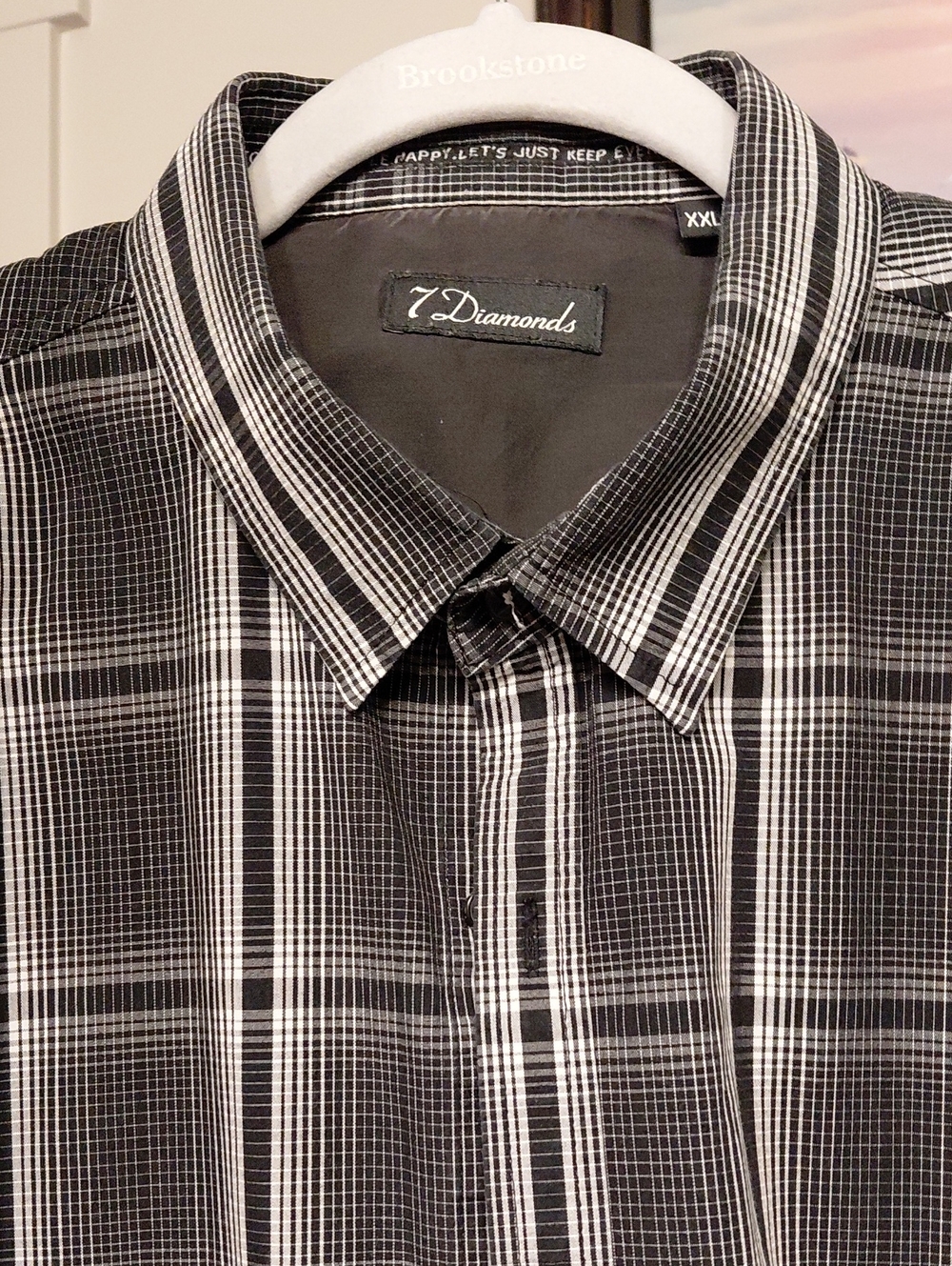 7 Diamonds Black & White Plaid Button-Down Shirt
